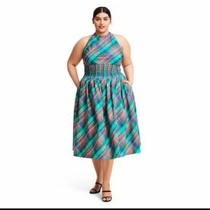 Christopher John Roger halter plaid dress 3X 24 26